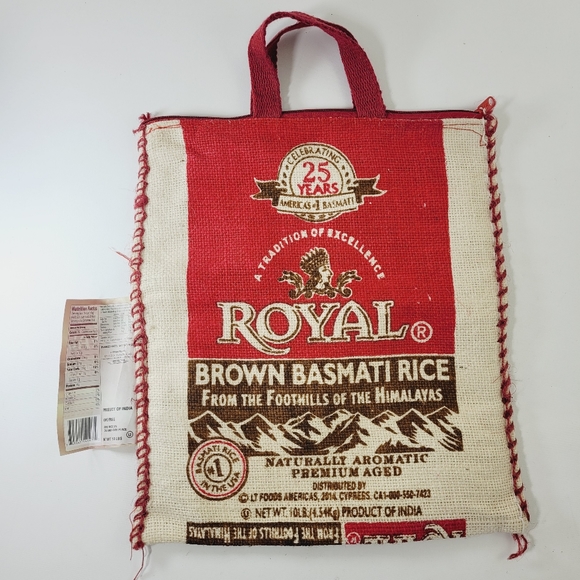 Royal Basmati Burlap Rice Bag Tote - Picture 3 of 7